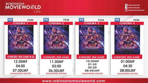 Robinsons Place Dumaguete Movie Schedule.